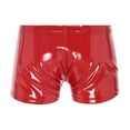 thumbnail image 4 of Men Shiny Leather Boxer, Sexy Open Crotch, Glossy PVC Leather, Wetlook Latex Short Pants, 4 of 9