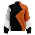 thumbnail image 3 of Vedolay Women's 2023 Tops Women's Knit Long Sleeve Sweaters Pullover Crewneck Casual Tops,Orange M, 3 of 5