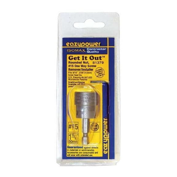 Eazypower 0.584in. #15 2in. One Way Screw Remover/ Installer, 1 Pack