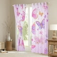 thumbnail image 3 of Homewish Dreamy Butterfly Black Out Curtains for Kids Girls, Chic Floral Flower Curtains Pack of 2 (42x63 Each), Cute Purple Pink White Bedroom Curtains, Luxury Room Decor, 3 of 6