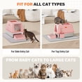 thumbnail image 4 of Removable Stainless Steel Cat Litter Box with lid, Front & Top Entry Kitty LitterBox，Cat Litter Box Enclosure, XL Extra Large High-Sided Metal Cat Box with Scoop, Mat, Footboard (Pink), 4 of 6