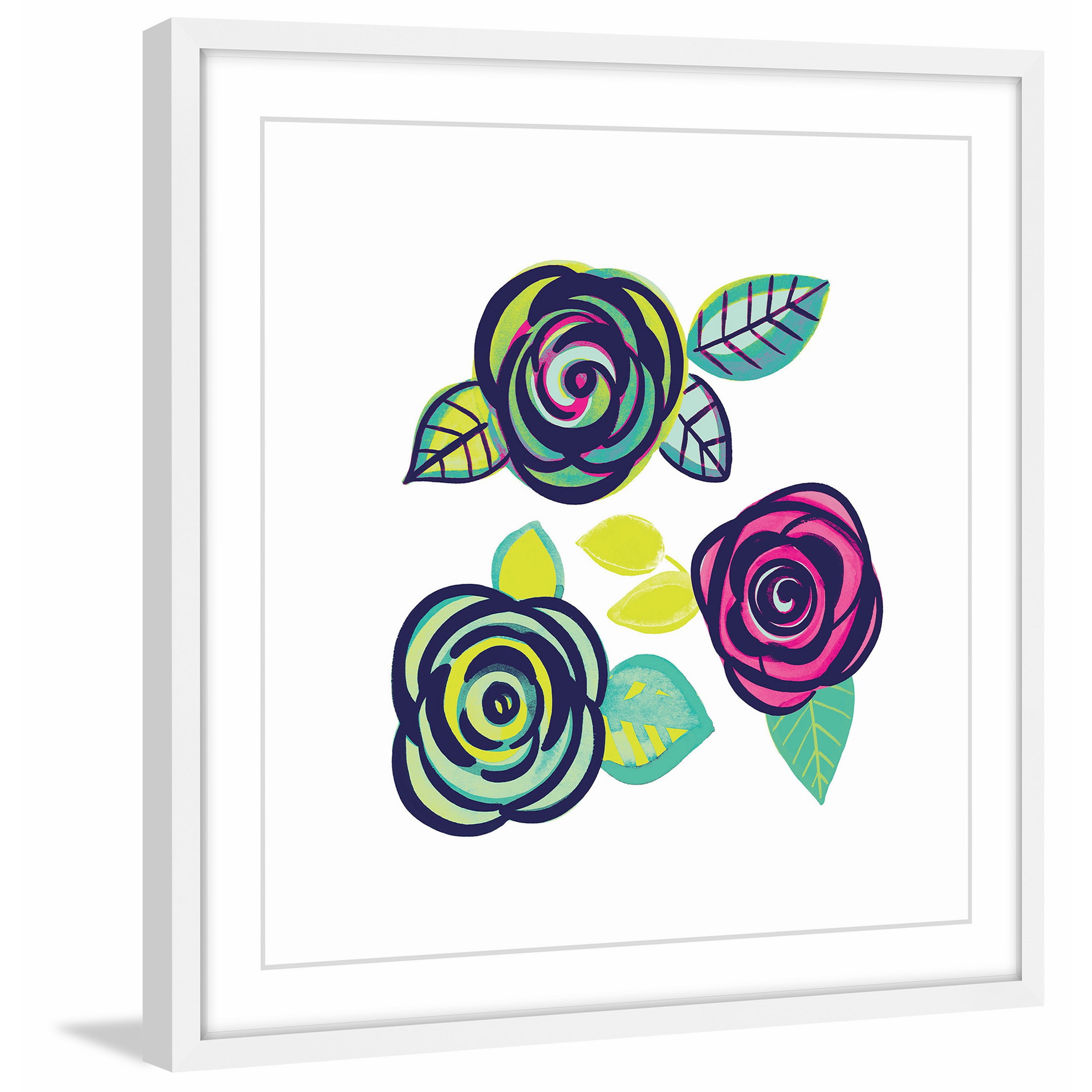 "Triple Flowers" Framed Painting Print