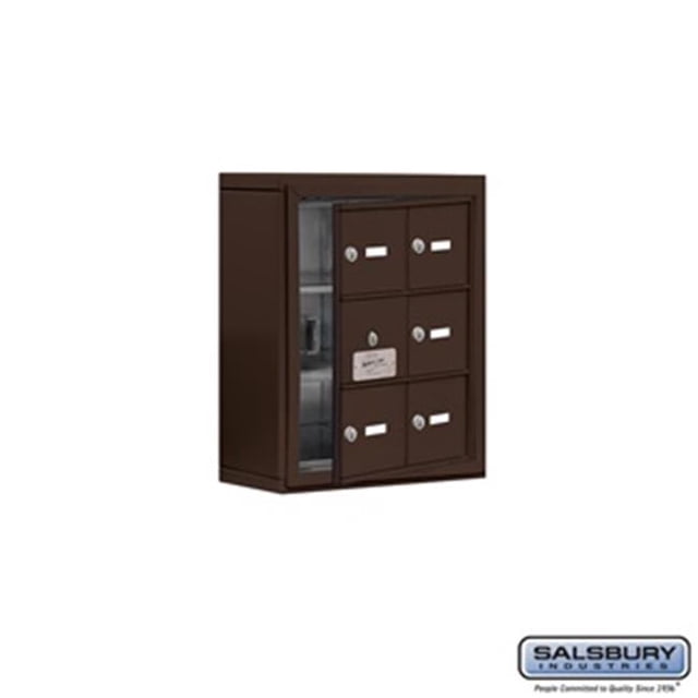 SalsburyIndustries 19135-06ZSK Cell Phone Storage Locker With Front Access Panel - 3 Door High Unit, Bronze