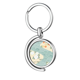 thumbnail image 1 of Flores hojas olas patron Japon Rotating keychain Metal Keyring Holder, 1 of 2