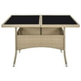 thumbnail image 2 of vidaXL Patio Outdoor Dining Table with Storage Solid Acacia Wood PE Rattan, 2 of 30