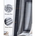 thumbnail image 3 of Black Grey Gradient Blackout Curtains for Bedroom Living Room Darkening Curtains 63 Inches Long Gray White Square Geometric Window Curtain 2 Panels Set Window Treatment Grommet Drapes 42"x63", 3 of 9