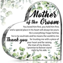 Gift for Mother of the Groom from Bride Mother of the Groom Gifts Wedding Gifts Acrylic Square Heart Gift Thank You Gift for Mom Wedding Gifts for Mother of the Groom (Eucalyptus)
