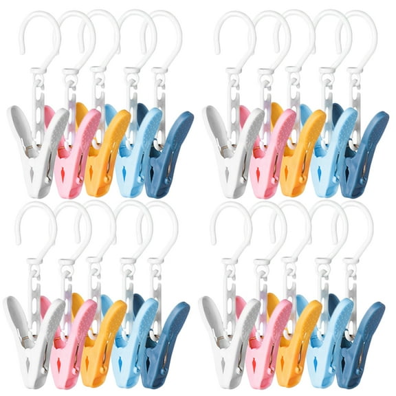 30PCS Heavy Duty Reusable Hanging Laundry Clips, Hat and Boot Hangers, Multi-Purpose Clothes Hooks for Home Organization