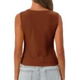 thumbnail image 3 of Slim Fit Women Sleeveless Button Down Knit Tank Tops, 3 of 7
