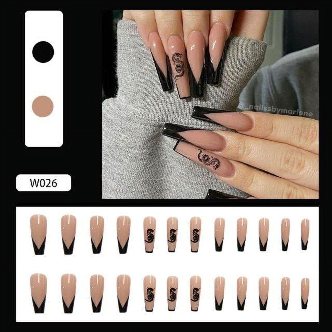 Ballerina Long Coffin Fake Nails