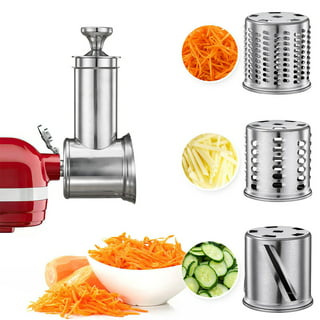 Kenome Slicer Shredder Attachments for KitchenAid Stand Mixers, Food Slicers Cheese Grater Attachments, Salad Maker Accessory Vegetable Chopper with 3