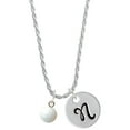 thumbnail image 1 of Delight Jewelry Resin Volleyball Silvertone Script Initial Disc - N - Charm Necklace, 20"+3", 1 of 4