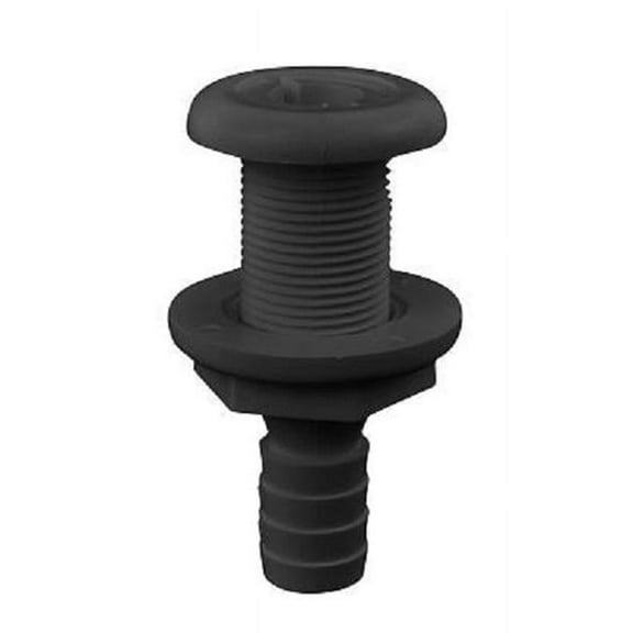 Attwood Mari 3873A1 0.75 in. Thru Hull Connector, Black