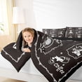 thumbnail image 4 of Feelyou Coffee Time Full Size Comforter Sets, Vintage Fashion Style Bedding Comforter Set, Teens Kids Boys Girls Reversible Bedding Sets, Microfiber Bedroom Decor, 3pcs, 4 of 8