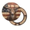 thumbnail image 2 of Balery Deer American Flag Wall Round Bar Stool Seat Covers Velvet Fabric Adjustable Protects from Scratches and Stains for 14-17 Inch Chair-, 2 of 7