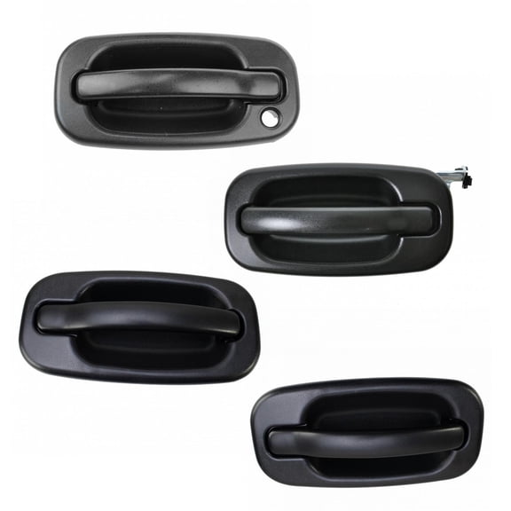 TRQ Door Handle Textured Black Front & Rear Set of 4 for Chevy GMC Pickup SUV DHA36780