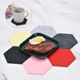 thumbnail image 5 of Uxcell Felt Coasters, Hexagonal Absorbent Pad Coaster for Drink Cup Pot Bowl Vase, White 4 Pack, 5 of 5