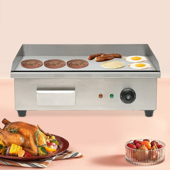 Wildnix Electric Countertop Griddle, 3000W Flat Top Griddle with Adjustable Temperature 50-300°C, 110V, Ideal for Fast Cooking, Even Heating for Fried and Grilled Food