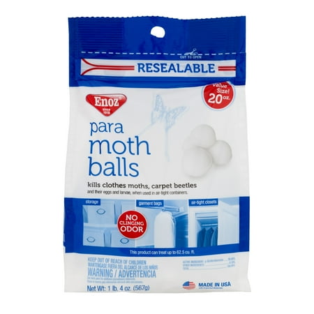 Enoz Para Moth Balls Moth Killer for Clothes Moths & Carpet Beetles Resealable 20 (Best Insecticide For Carpet Beetles)