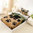 thumbnail image 4 of Castle Fairy Vintage Bears Twin Sheets 3pcs,Jungle Animal Bedding,Brown Black Cream,1 Fitted Sheet, 1 Flat Sheet and 1 Pillowcase, 4 of 6