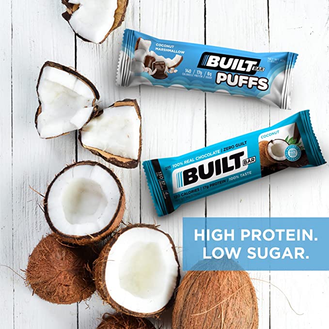 BUILT Bar Protein Bar, Gluten Free, Low Sugar, Variety Pack, 12 Bar Box