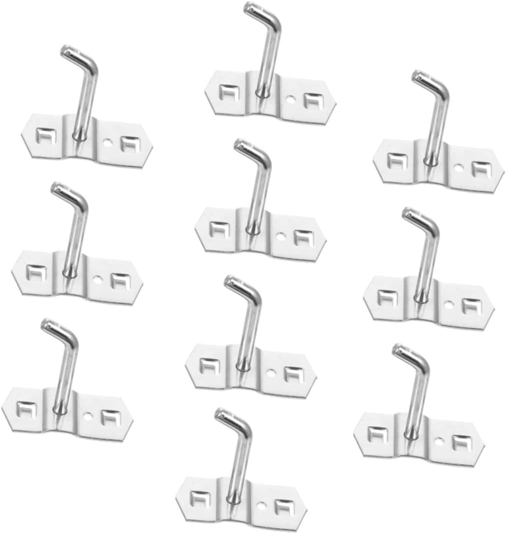 Queilt 10pcs Hole Board Hook Display Rack Hook Perforated Wall Hook Tool Pegboard Hook Metal Single Hook Display Shelf Hook Professional Peg Hook Iron Pegboard Hangers Peg Tool Hook