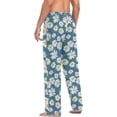 thumbnail image 6 of Floral Daisy Pattern Ghost Pajama Pants, Men's Lounge Pants Light with Drawstring and Pockets, Christmas New Year Birthday Father's Day Gifts, 6 of 7
