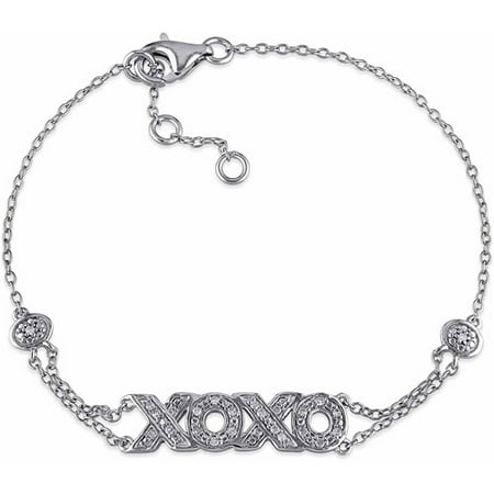 Miabella Diamond Accent Sterling Silver XOX Style Bracelet, 7.25