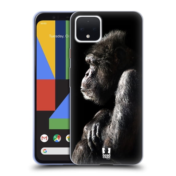 Head Case Designs Wildlife Male Chimpanzee Soft Gel Case Compatible with Google Pixel 4