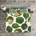 thumbnail image 3 of Ambesonne Artichoke Quilted Bedspread Set 3 Pcs, Veggie Food Art Pattern, Queen Size, Fern Green, 3 of 3
