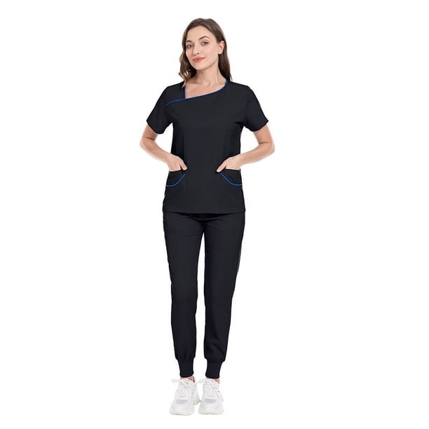 Ropa de enfermería de verano fina y cómoda, informal, de manga corta, para mujer, ropa de trabajo para médico y enfermera