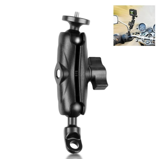 Soporte de montaje de cámara de motocicleta soporte de montaje de bola adaptador de cámara de bicicleta soporte de montaje aleación de aluminio para para espejo retrovisor Macarena Adaptador de montura de cámara