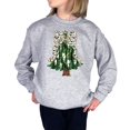 thumbnail image 2 of Christmas Tree with Dalmatian Bow and Gold Star Topper Sweatshirt for Women Teens and Kids Gray Sweatshirt Youth Medium, 2 of 5