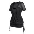 thumbnail image 1 of Camiseta Llana de Talla Extra de Diamantes de Imitación de 2 en 1 Rosegal  Camisetas tallas grandes, 1 of 5