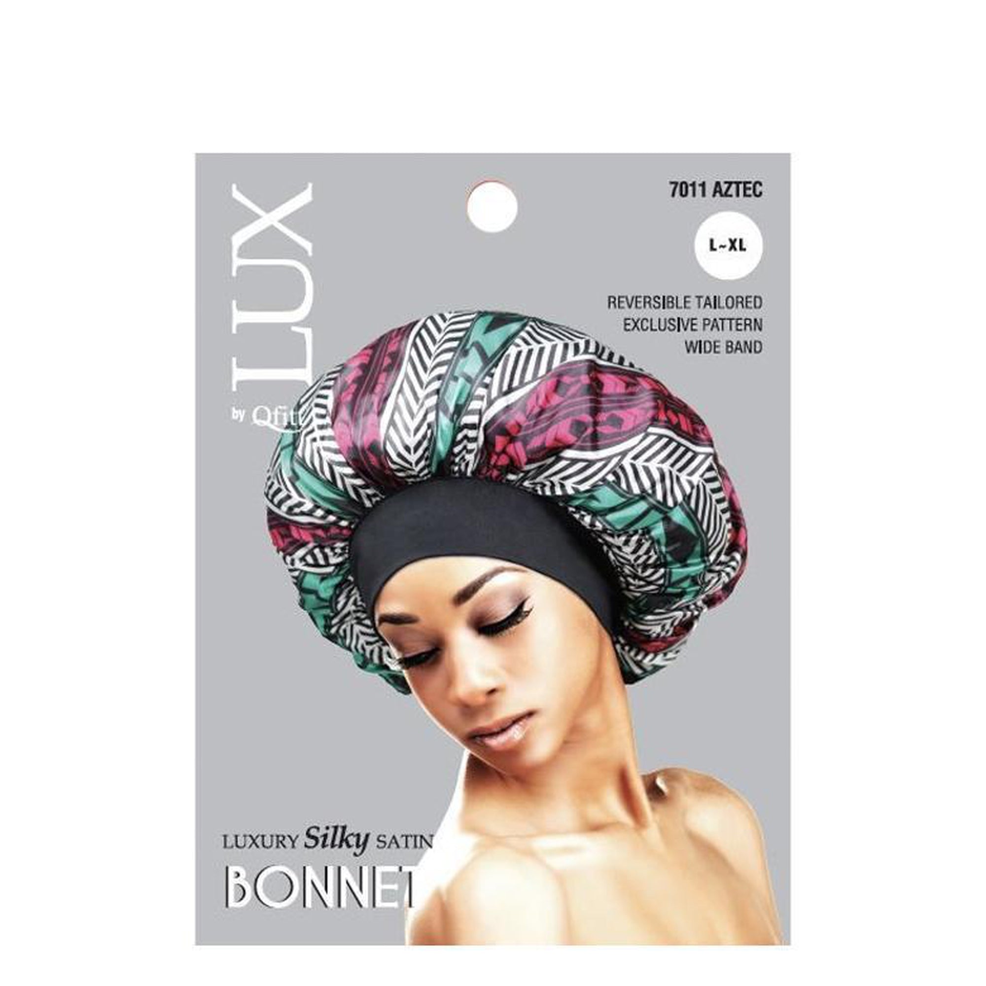 Qfitt Luxury Silky Satin Bonnet (L-XL) Pack of 3
