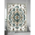 thumbnail image 5 of Boho Shower Curtain, Retro Pattern Bathroom Decor Curtains Set with Hooks, Aqua Blue Waterproof Fabric Home Accessories， 66 X 72 Inch Long, 5 of 6