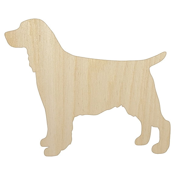 English Springer Spaniel Dog Solid Wood Shape Unfinished Piece Cutout Craft DIY Projects - 4.70 Inch Size - 1/8 Inch Thick