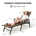 thumbnail image 4 of Crestlive Products Outdoor Recliner All Weather Aluminum Adjustable Chaise Lounge Chair with Arms - See Picture Brown, 4 of 5