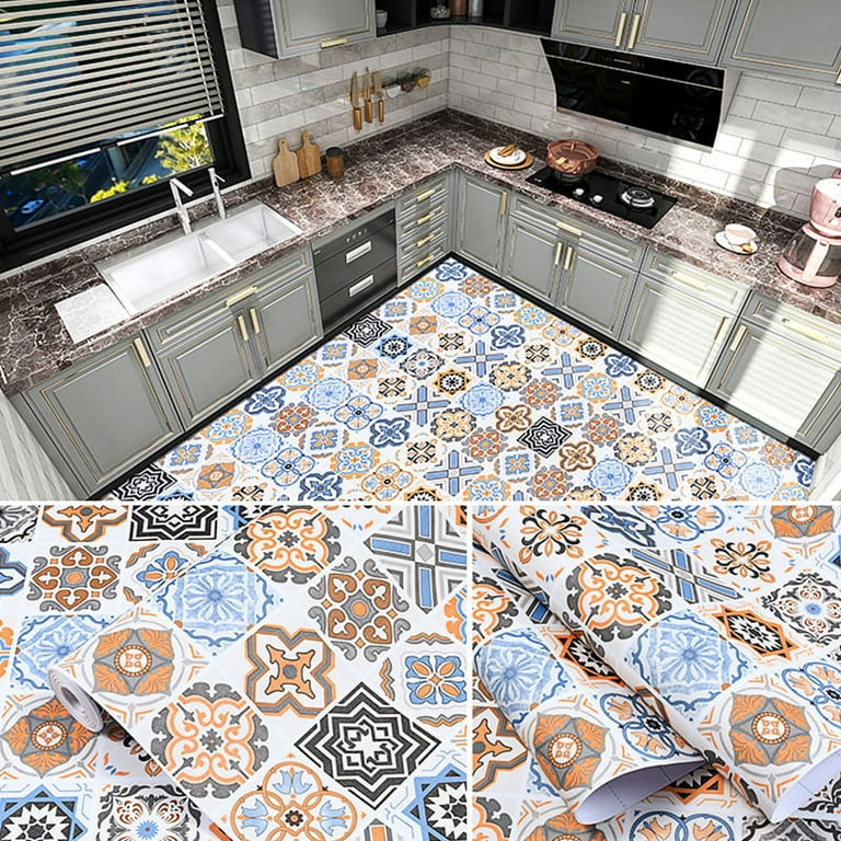 5X Tile Stickers Wall Floor Paper Non Slip Waterproof Kitchen