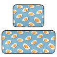 thumbnail image 2 of Dailycode 2 Pcs Kitchen Rug Set Non Slip Absorbent Soft Floor Mats for Kitchen Bathroom Fry Egg Pattern 19.7"x27.6"+19.7"x47.2", 2 of 7