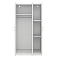 thumbnail image 6 of Miekor Furniture 3 Door Wardrobe With Mirror, Armoire With Hanging Rod And 3 Fixed Shelves, White 0773K, 6 of 11