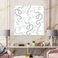 thumbnail image 2 of Designart 'Black and White One Line Drawing Portraits' Modern Framed Canvas Wall Art Print, 2 of 5