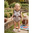 thumbnail image 4 of Cenuakty Girl Football Romper with Bows Plaid Embroidered Sleeveless Bodysuit, 4 of 8