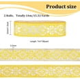 thumbnail image 3 of 2 Roll 15.3 Yards Ethnic Style Jacquard Ribbon Flat with Bronzing Floral Pattern Ribbon Yellow Embroidery Jacquard Trim Vintage Fabric Sewing Ribbon for Clothing Embellishment Decoration, 3 of 9