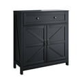 thumbnail image 7 of Semiocthome Farmhouse Buffet Sideboard with Drawer and Adjustable Shelf, Black Handle Kitchen, Black, 7 of 7