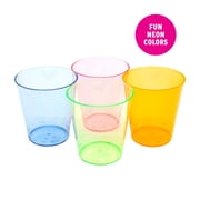 Drinkmate Disposable Mini Plastic Party Cups, Bright Neon, 2 oz, 30 Count