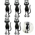 thumbnail image 1 of 5pcs Bookmark Curious Cat Black colour Shaped cat 12cm Plastic, 1 of 5