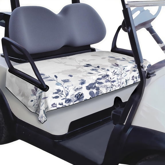 Bright Flowers Golf Cart Seat Protector 51" x 31", High Visibility Pattern for Front Bench Seat Towel Cover