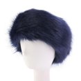 thumbnail image 4 of Womens Winter Furry Earwarmer Earmuffs - Cold Weather Ear Covering Russian - Navy, 4 of 5