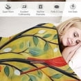 thumbnail image 3 of Fenyluxe Birds Leaves Print Throw Blanket Soft Plush Blanket for Bed Couch Car Kids Adults All Seasons Bedding 50x60in, 3 of 6